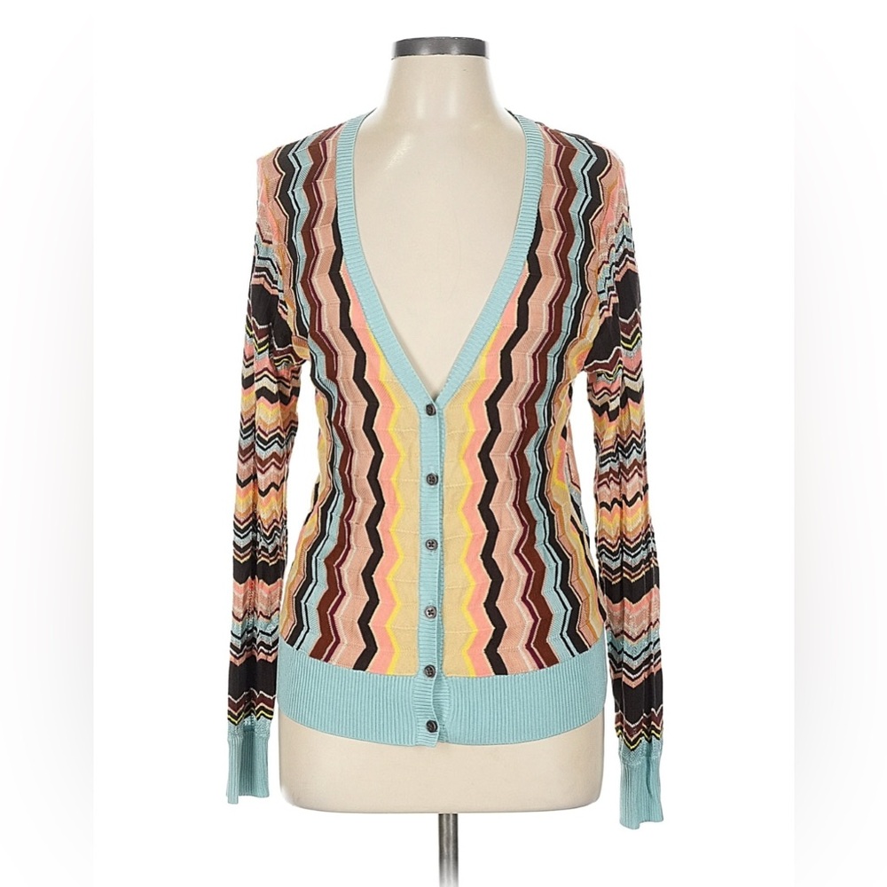 Missoni for Target Zigzag V-Neck Cardigan in Pastel Stripe Colors